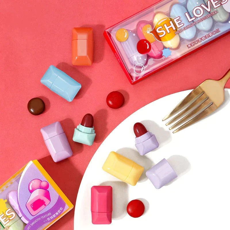 8PCS Mini Candy Matte Lipstick Set
