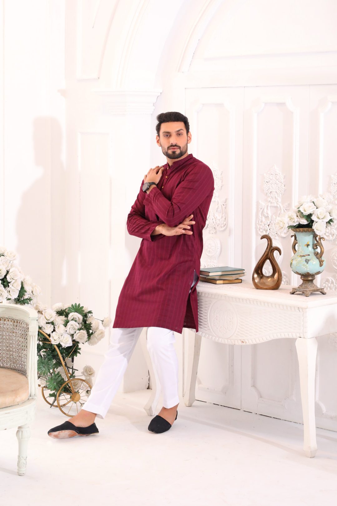 DARK MEHROON KURTA