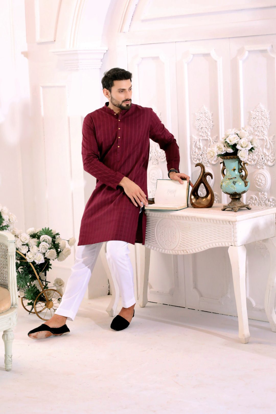 DARK MEHROON KURTA