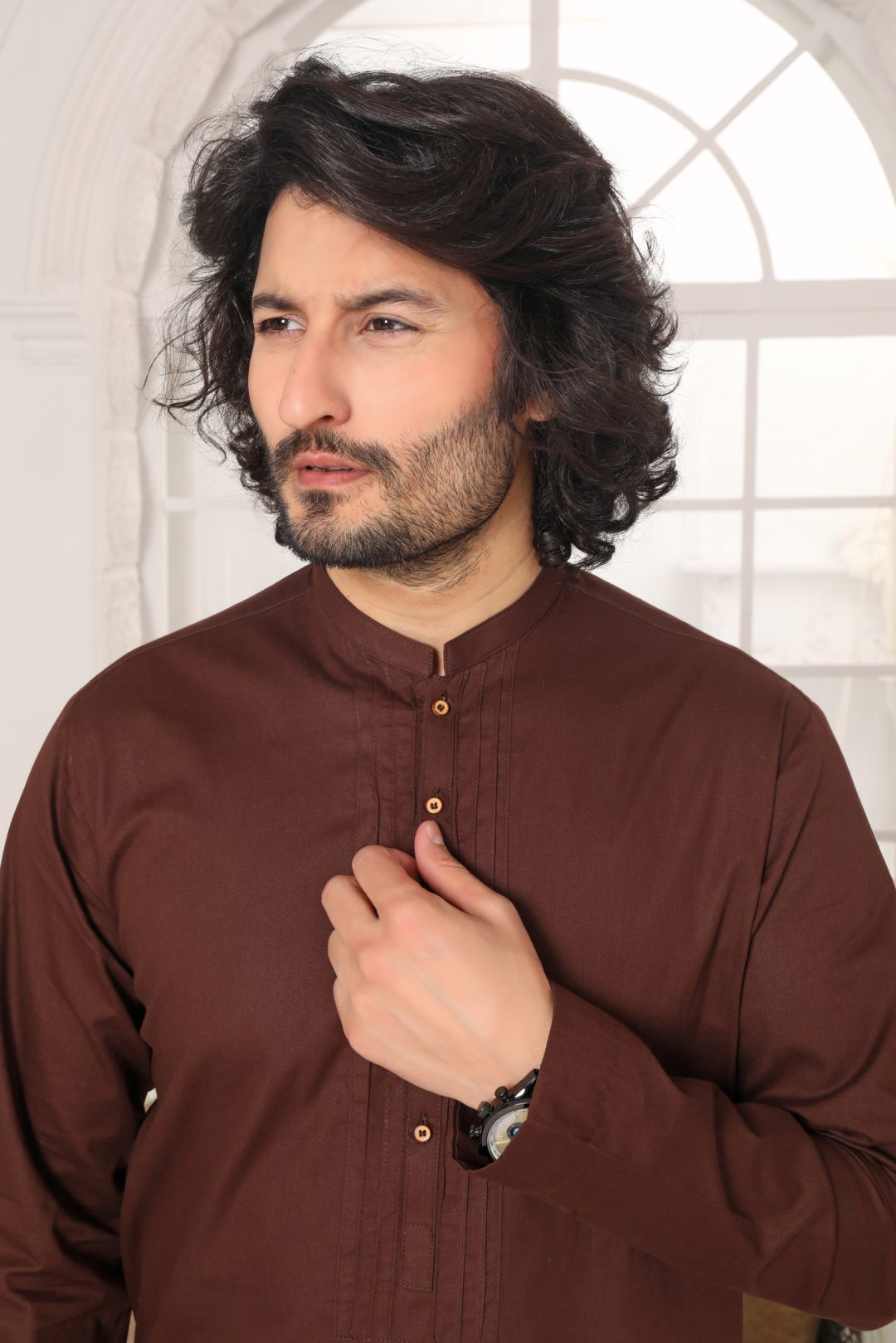 DARK BROWN KURTA PAJAMA