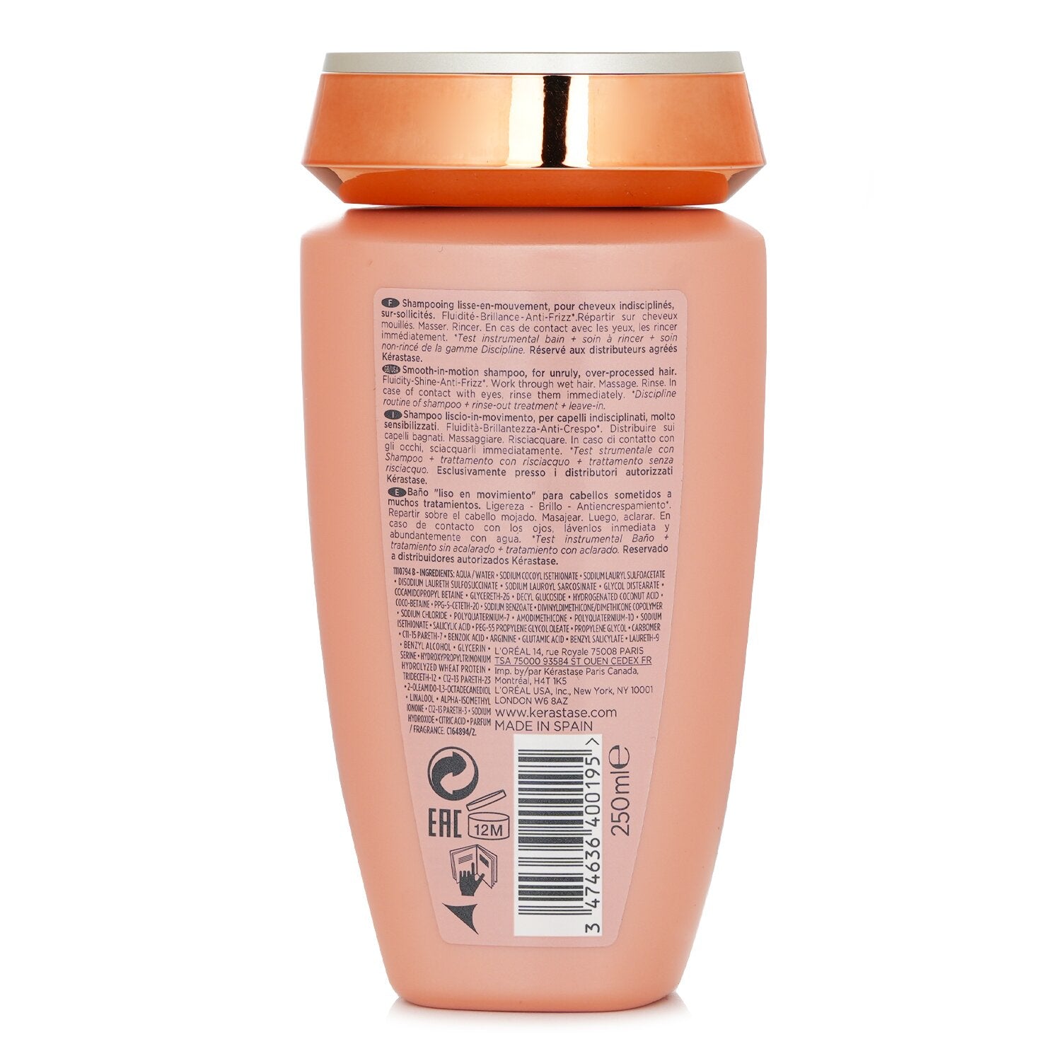 kerastase Paris Discipline Bain Fluidealiste Smooth In Motion Sulfate Free Shampoo 250ml