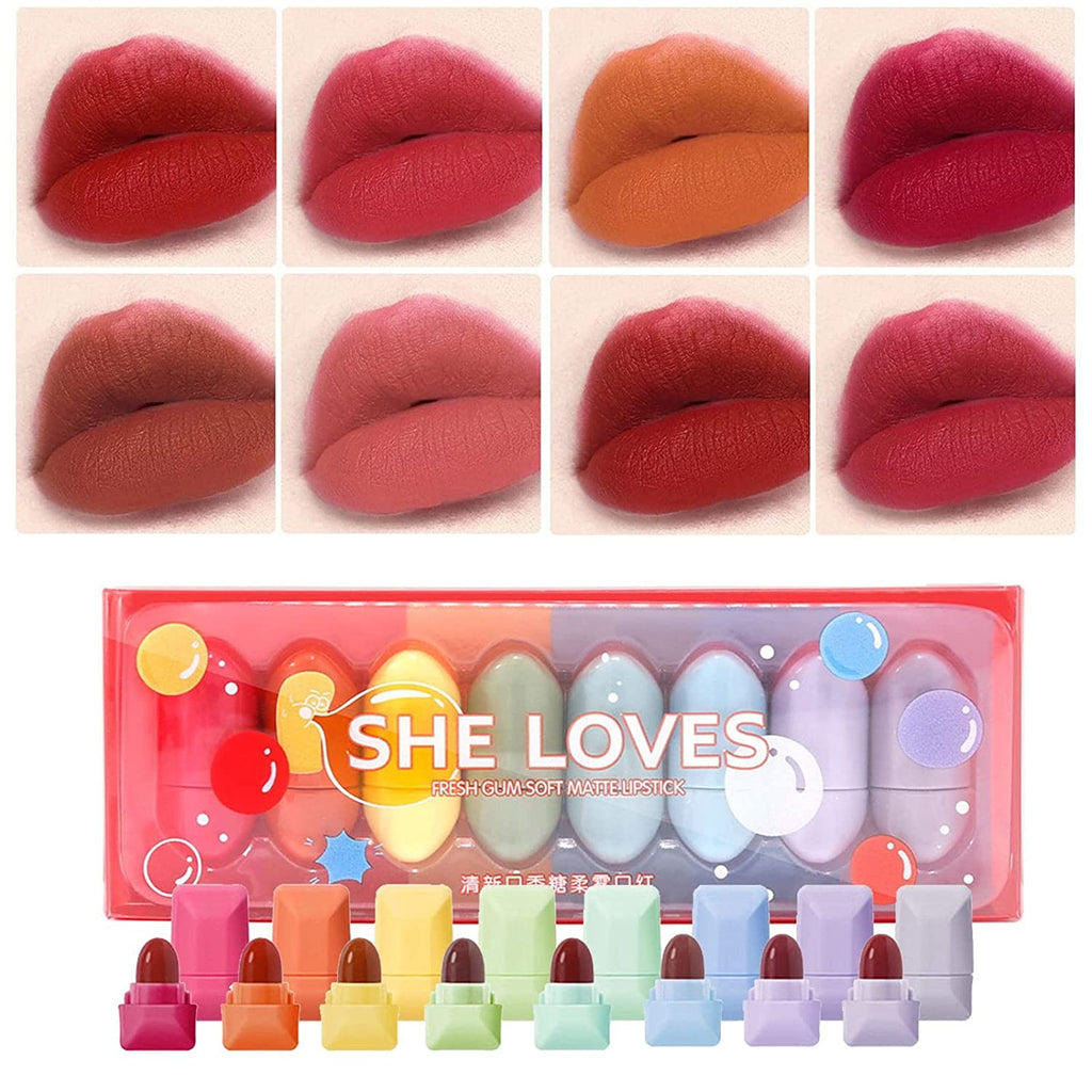8PCS Mini Candy Matte Lipstick Set