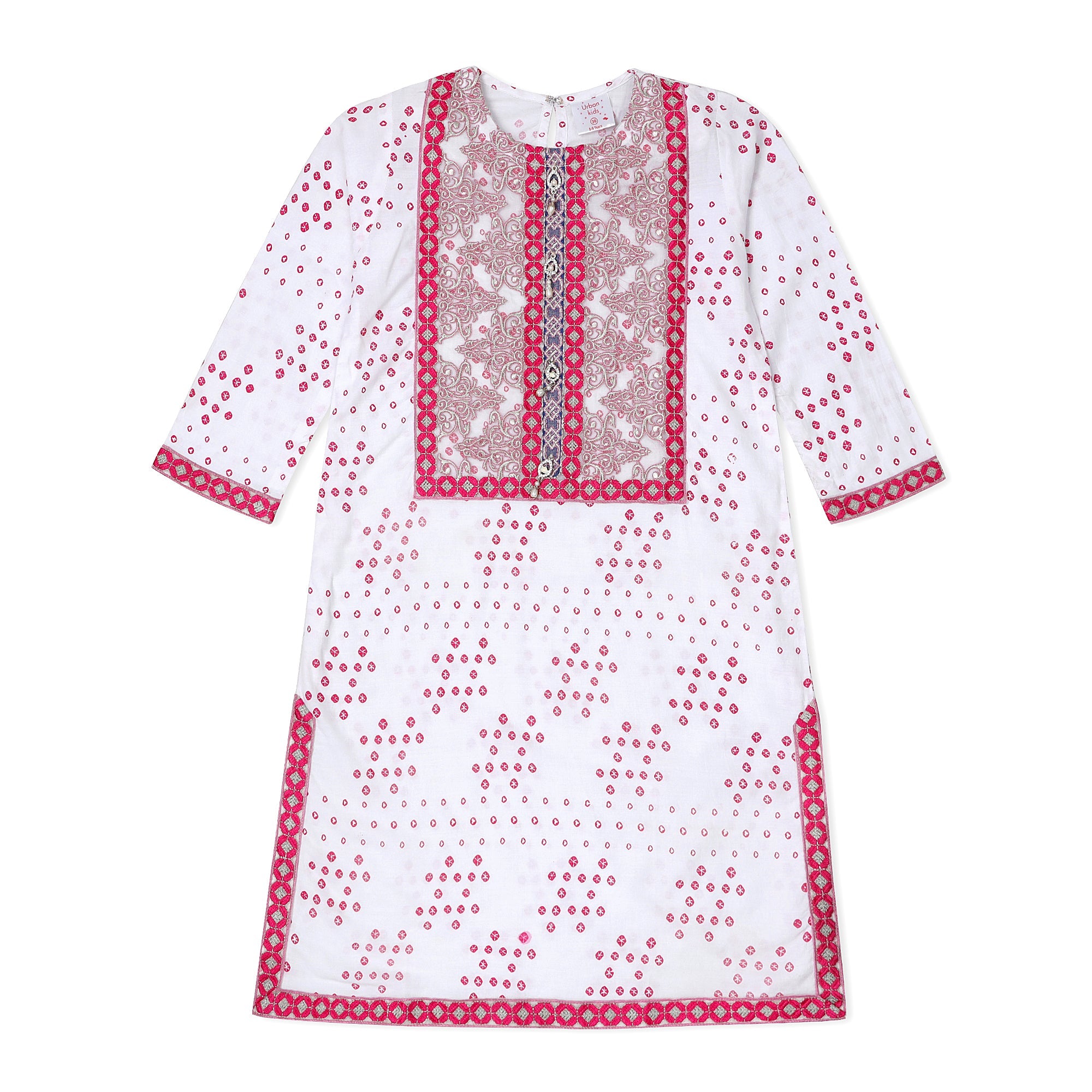 White and Red Kurti