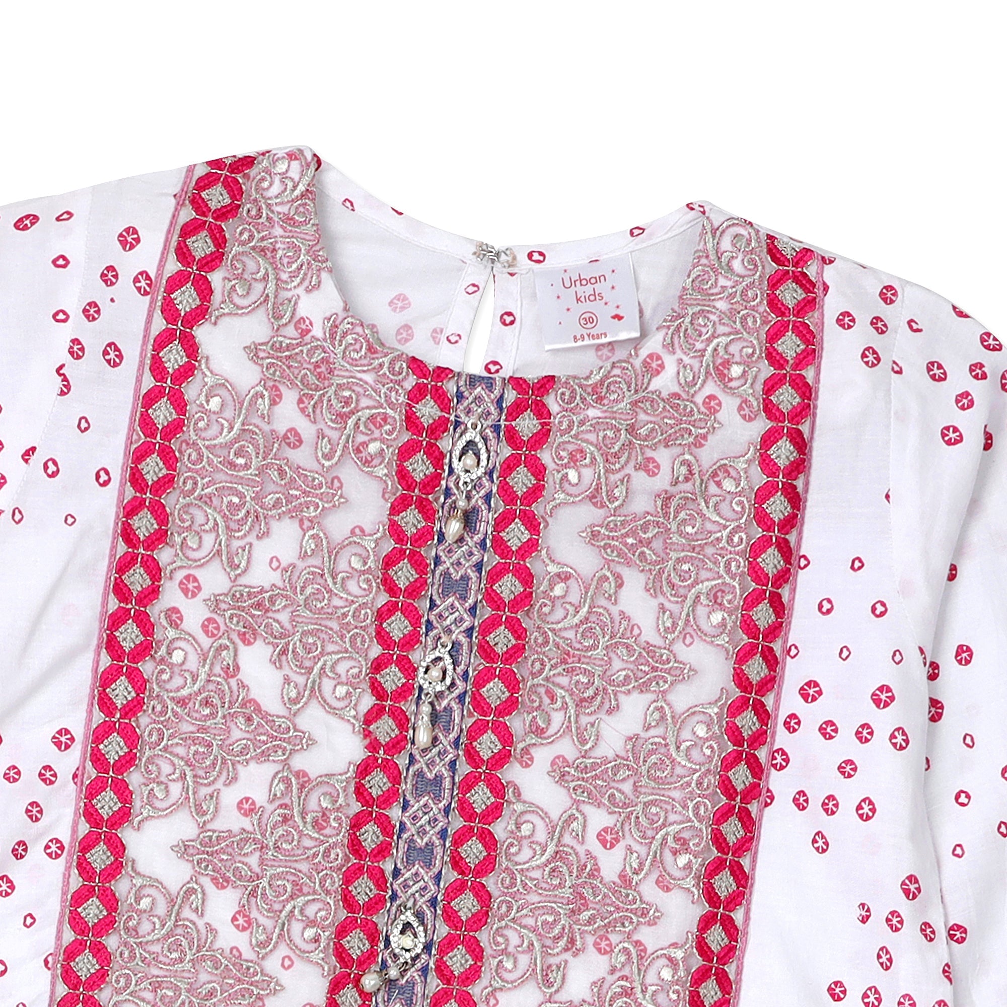 White and Red Kurti