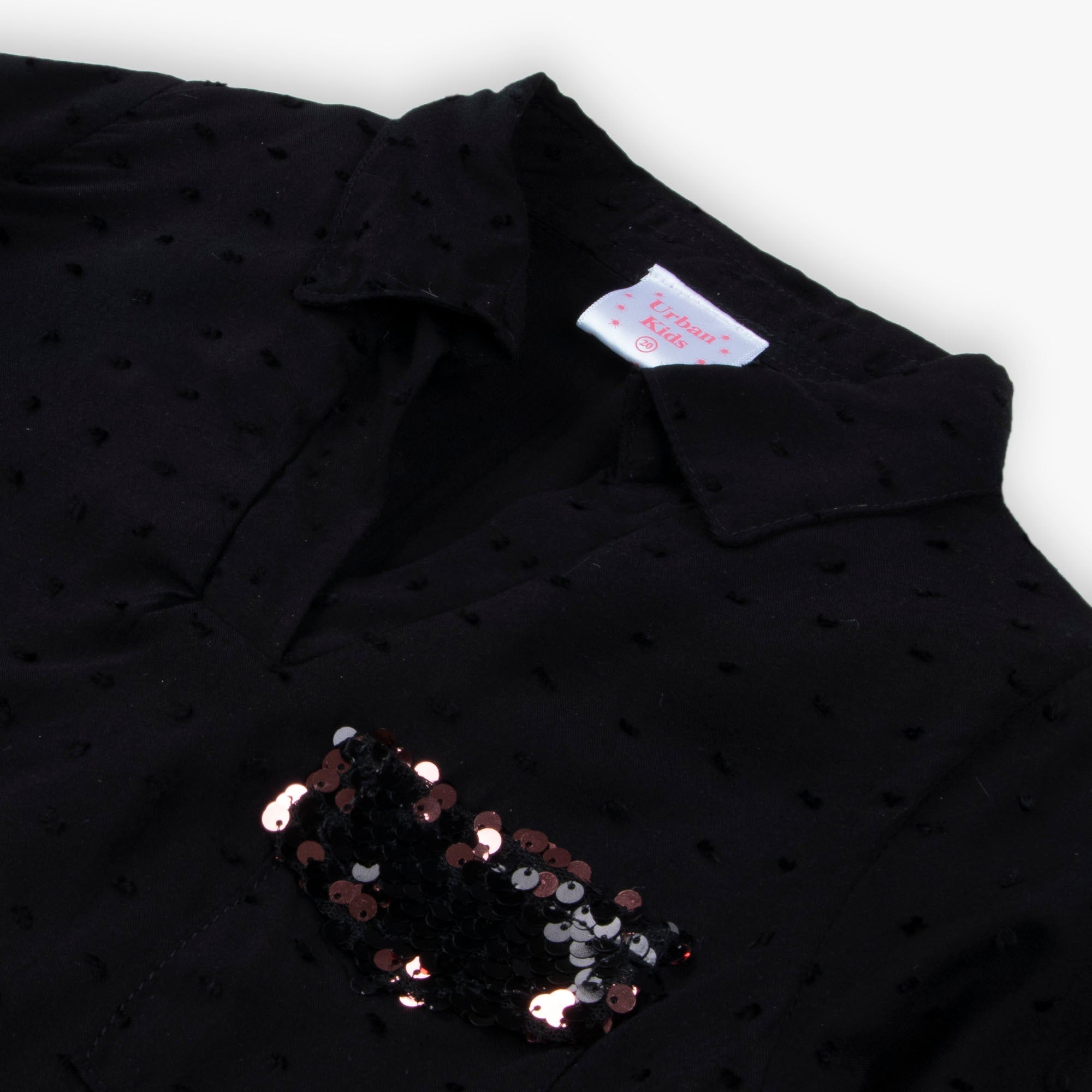 Chiffone Black Sequins Top