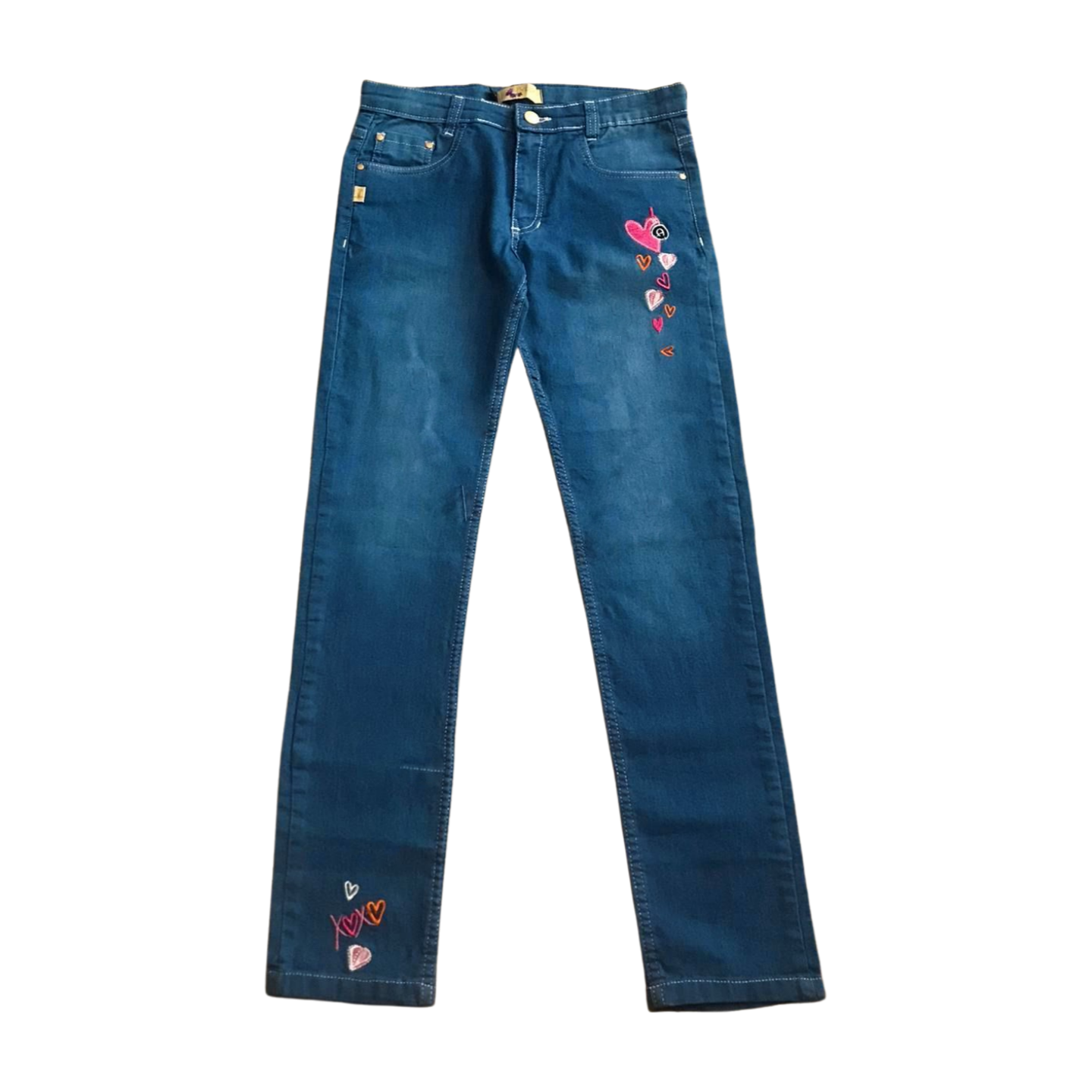 Hearts-Blue Girls' Jeans