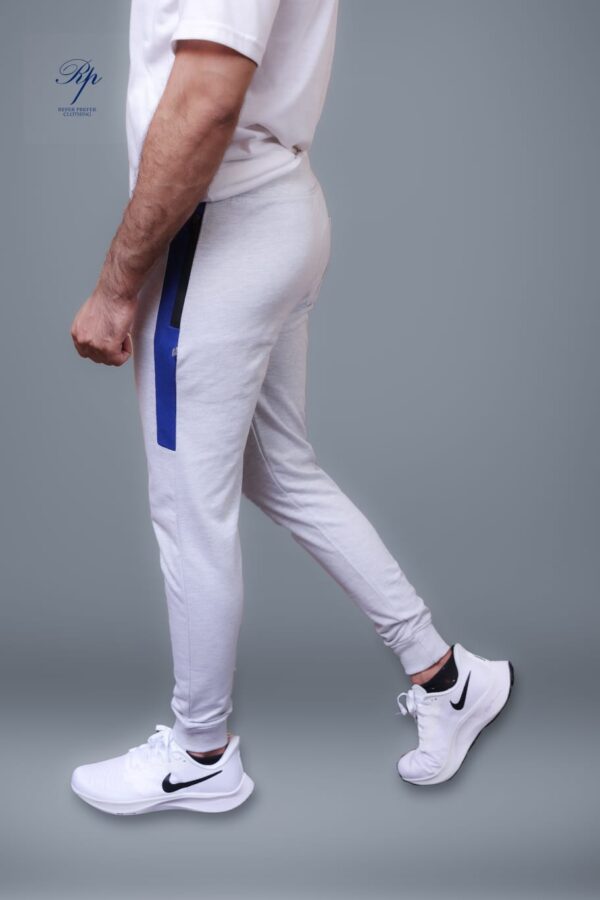 Men's Trouser - Heather Grey with Blue Panel