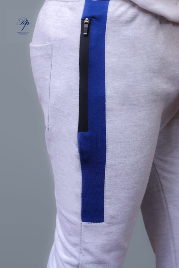 Men's Trouser - Heather Grey with Blue Panel