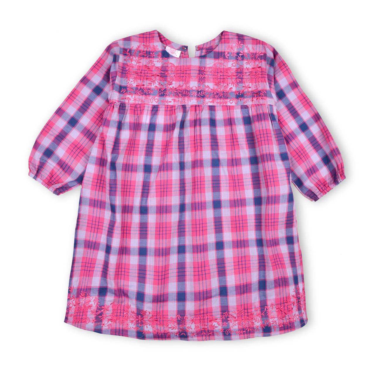 Pink Checkered Girl's Kurti