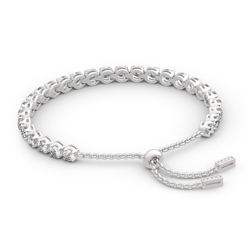 True Silver 915 Tennis Adjustable bracelet