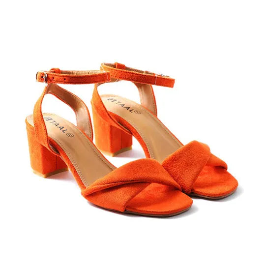 Satin Orange Casual Sandals