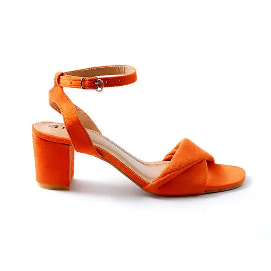 Satin Orange Casual Sandals