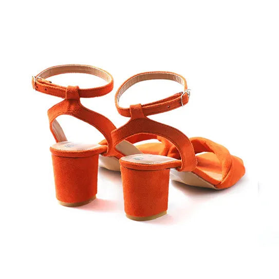 Satin Orange Casual Sandals