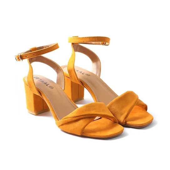 Satin Yellow Casual Sandals