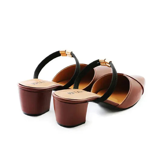 TAAL Viana Heeled Mules Brown