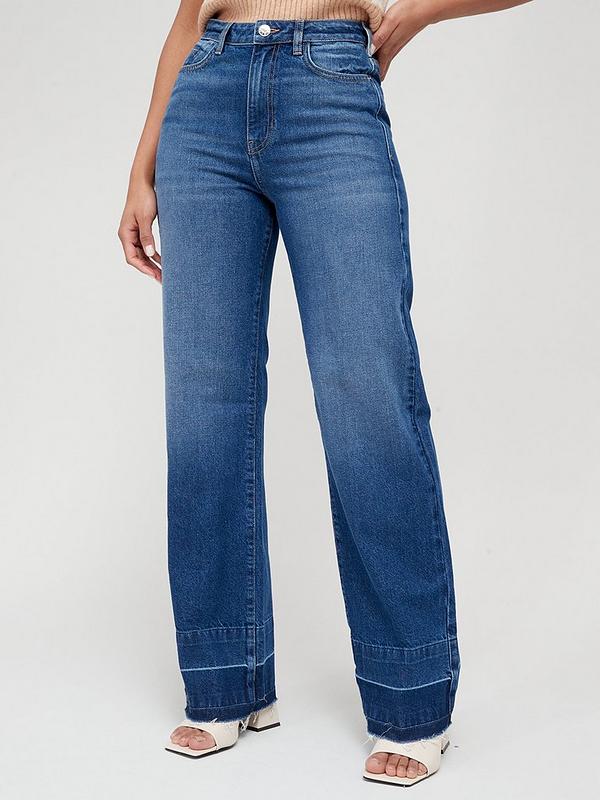 Denim wide leg medium blue – the staple jeans