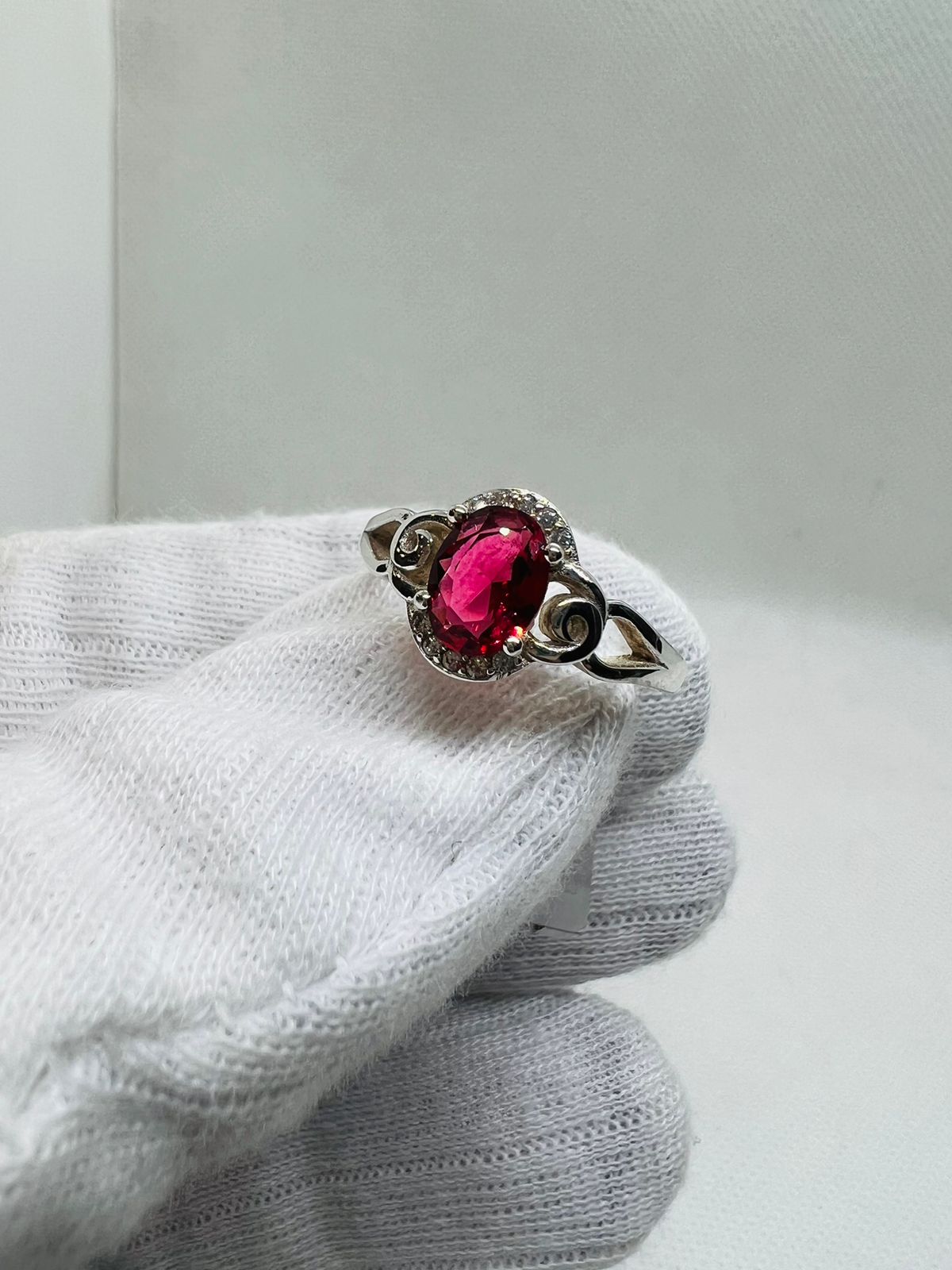 ruby zircon stone silver ring 2