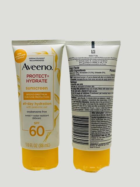 Aveeno Protect+Hydrate Sunscreen SPF60, 88ml - Khayest