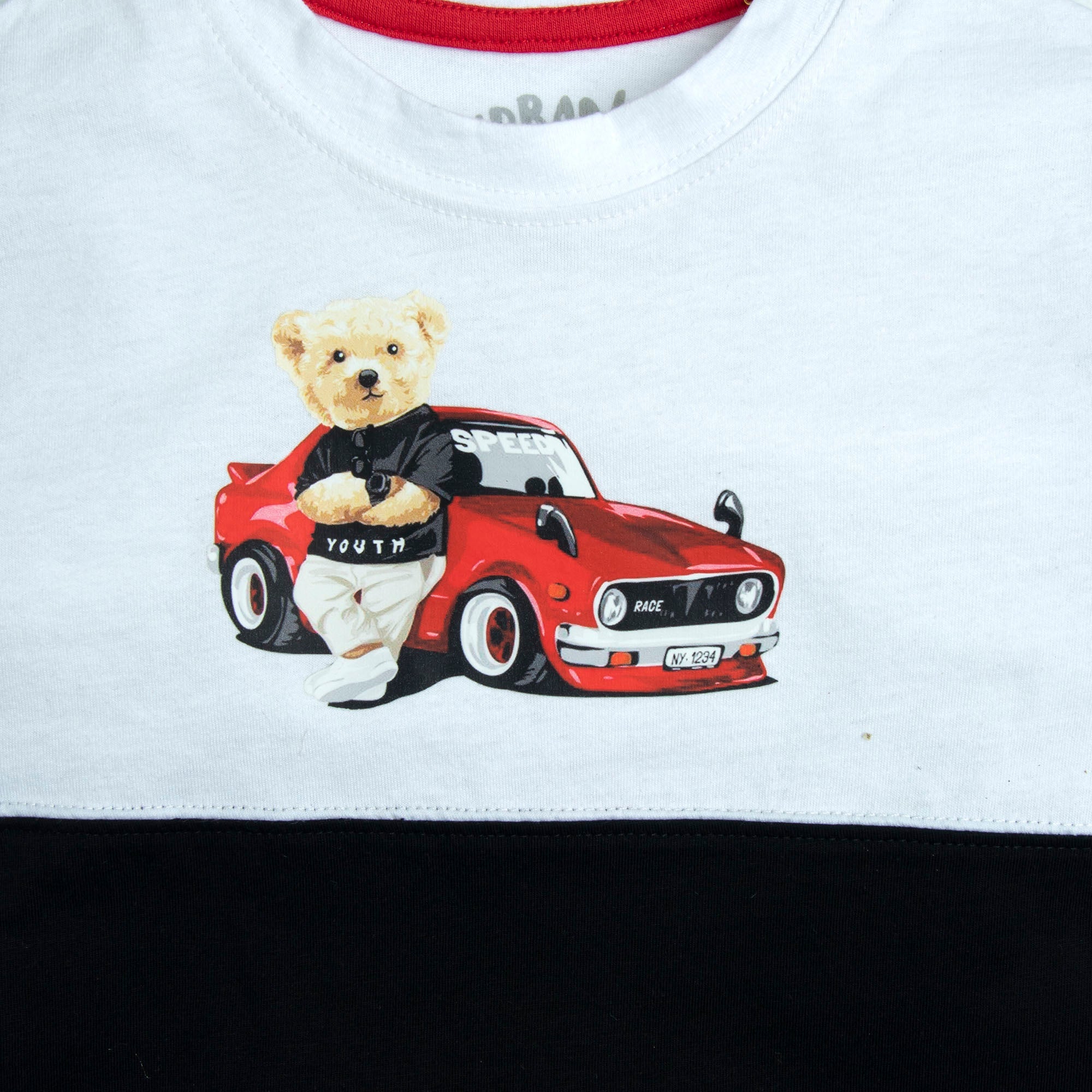 White Black Car Graphic T-Shirt