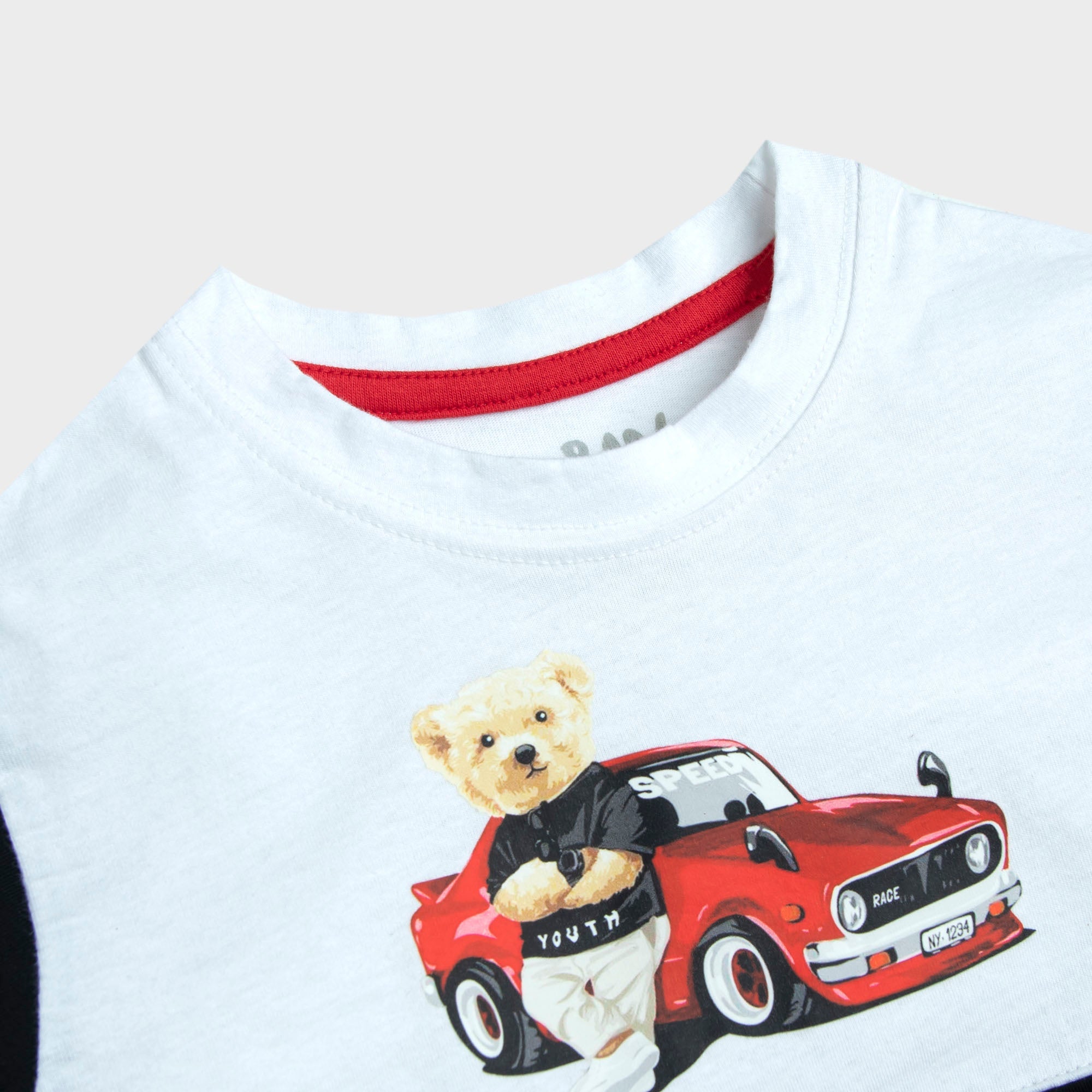 White Black Car Graphic T-Shirt