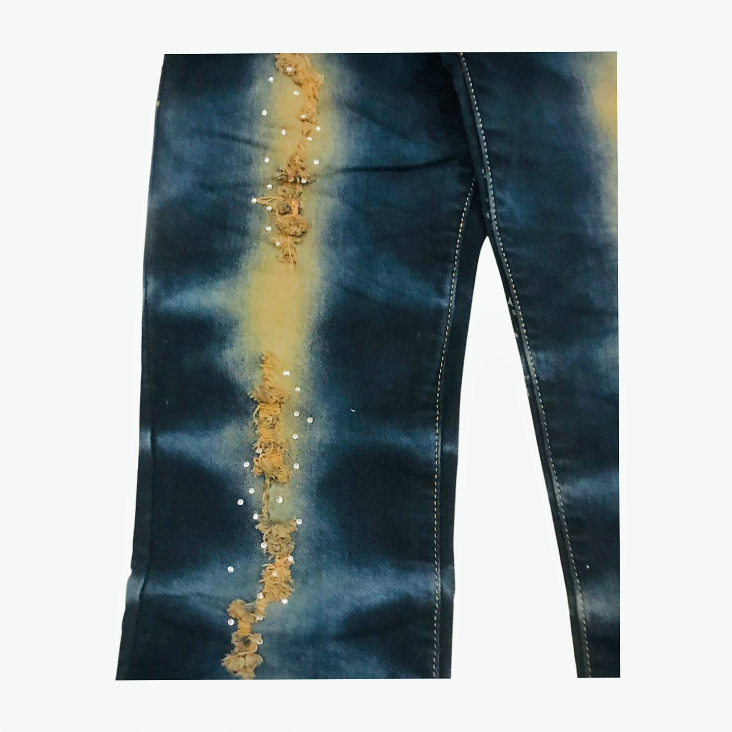 Flared Leg Washed Denim