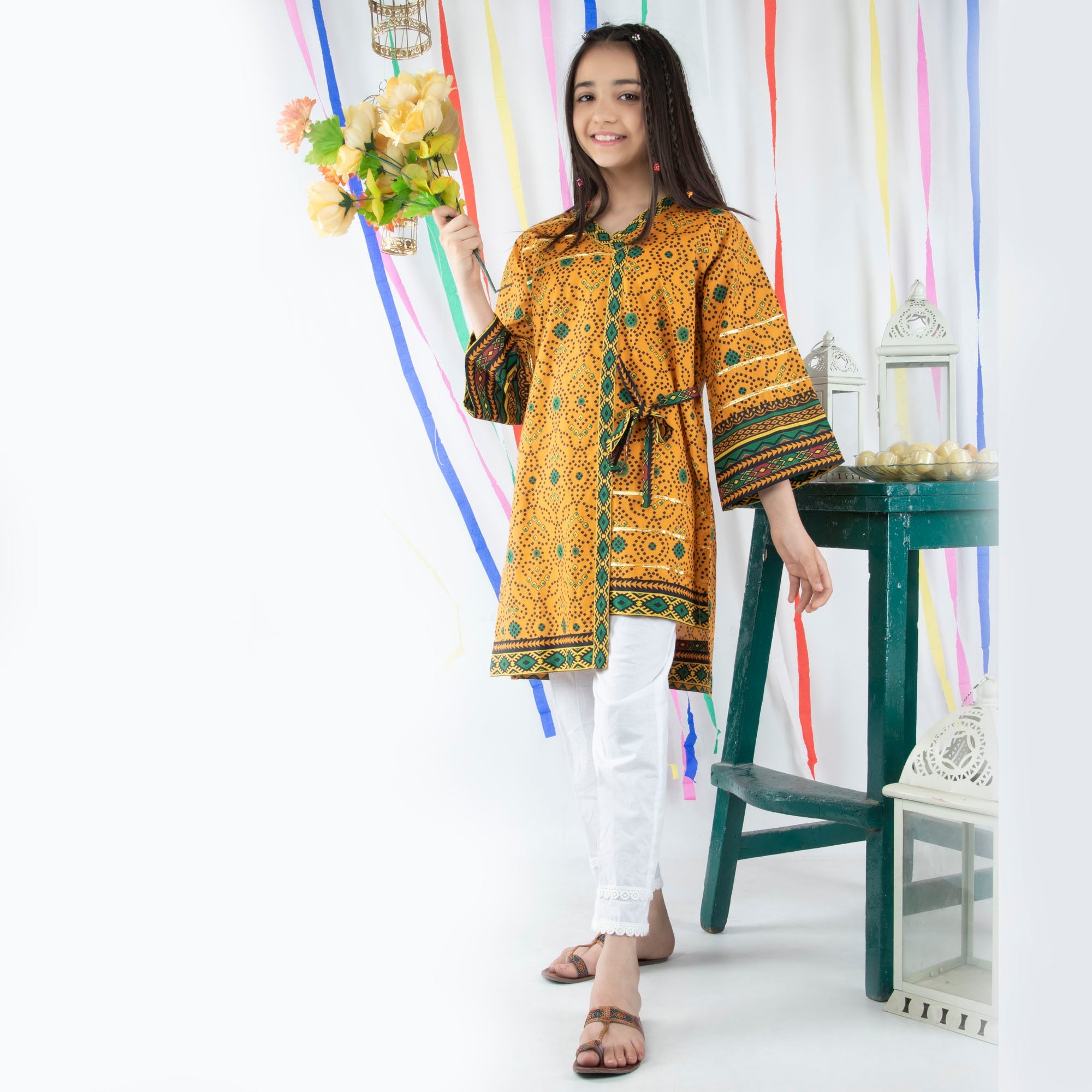 Yellow ethnic Kurtis