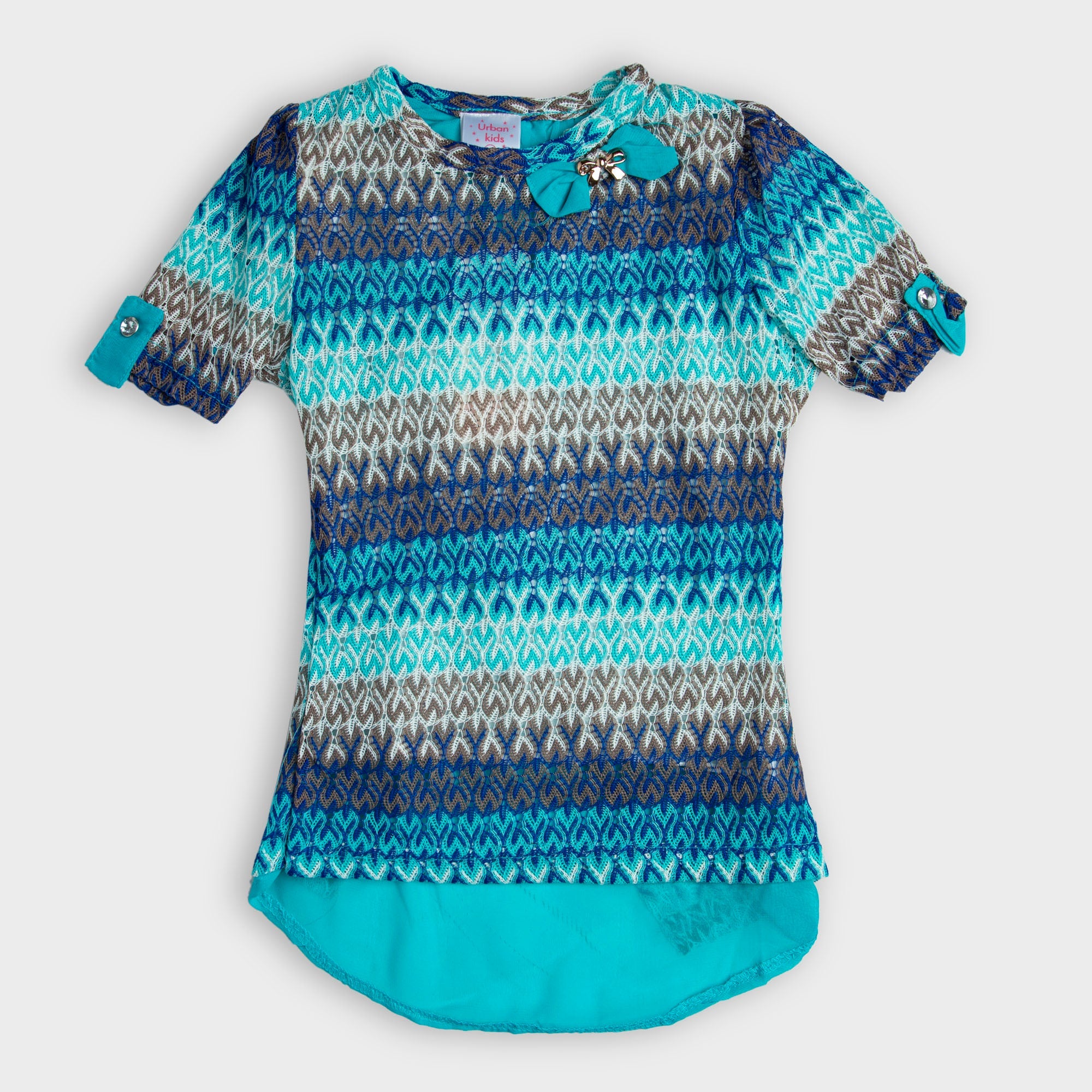 Blue ZigZag Long Tail Top