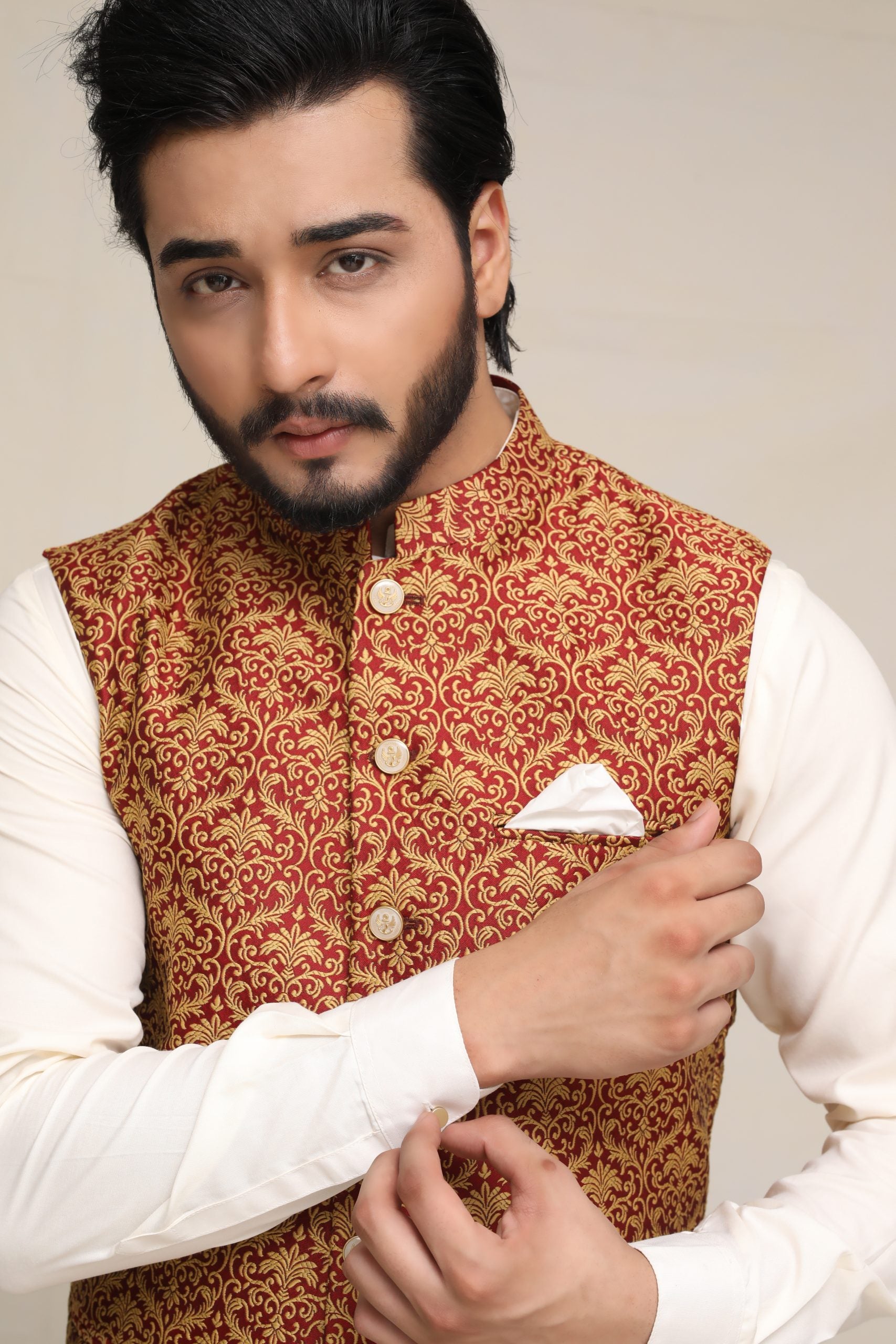 GOLDEN RED WAISTCOAT