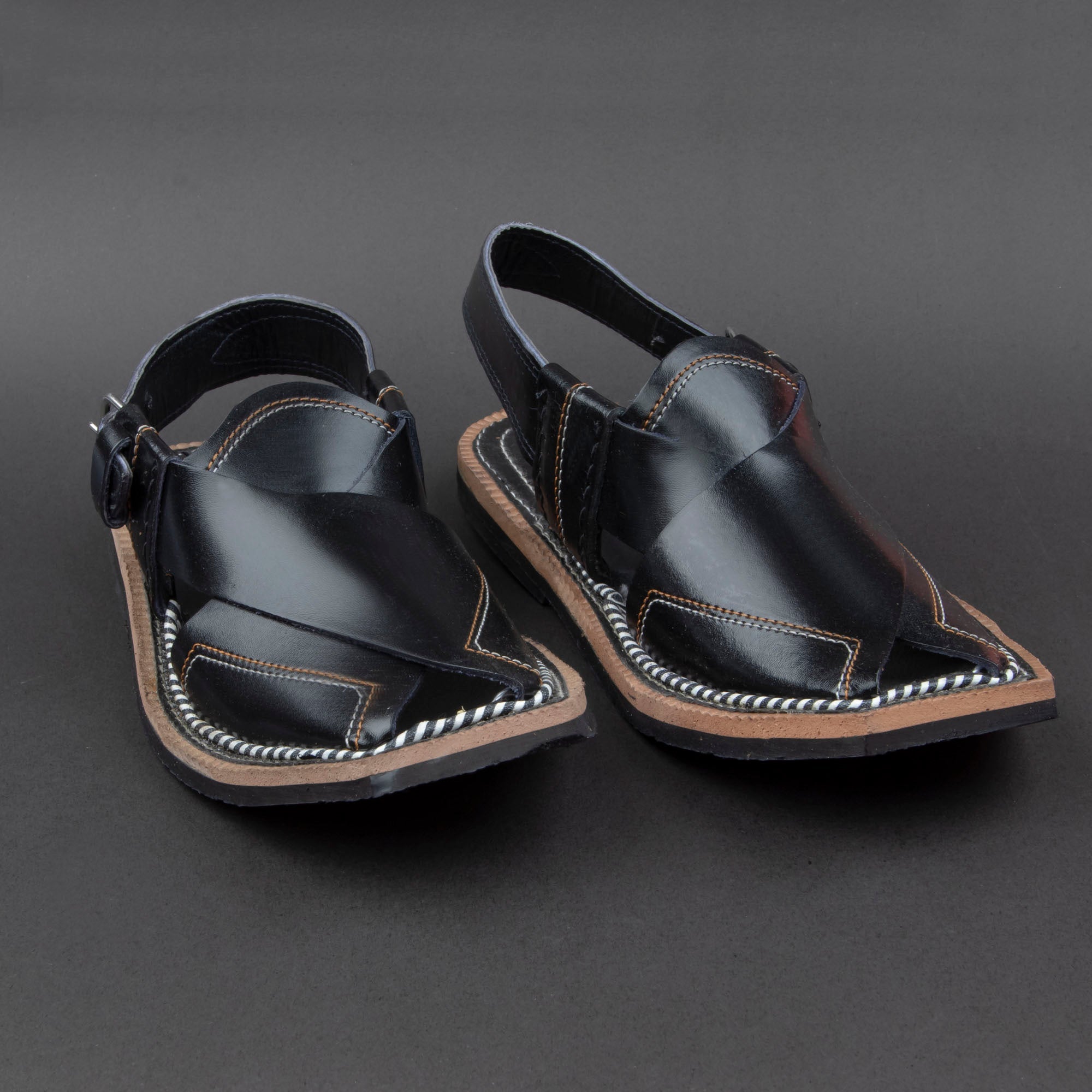 Black Peshawari Chappal