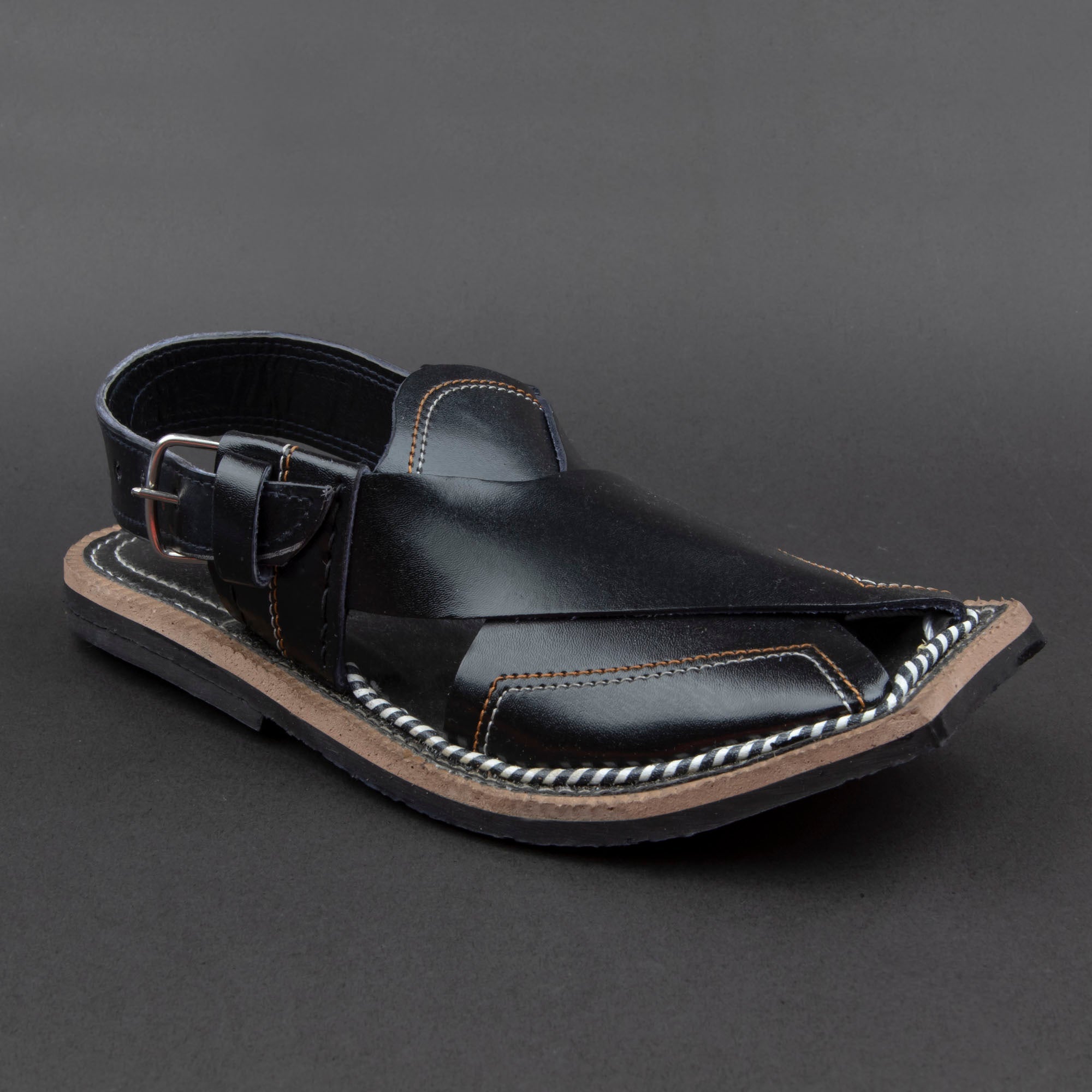 Black Peshawari Chappal