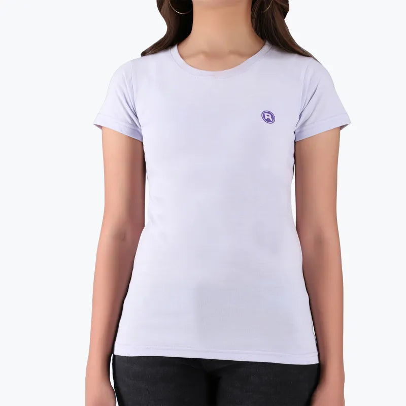 Lavender Cotton Crewneck Logo T-Shirt