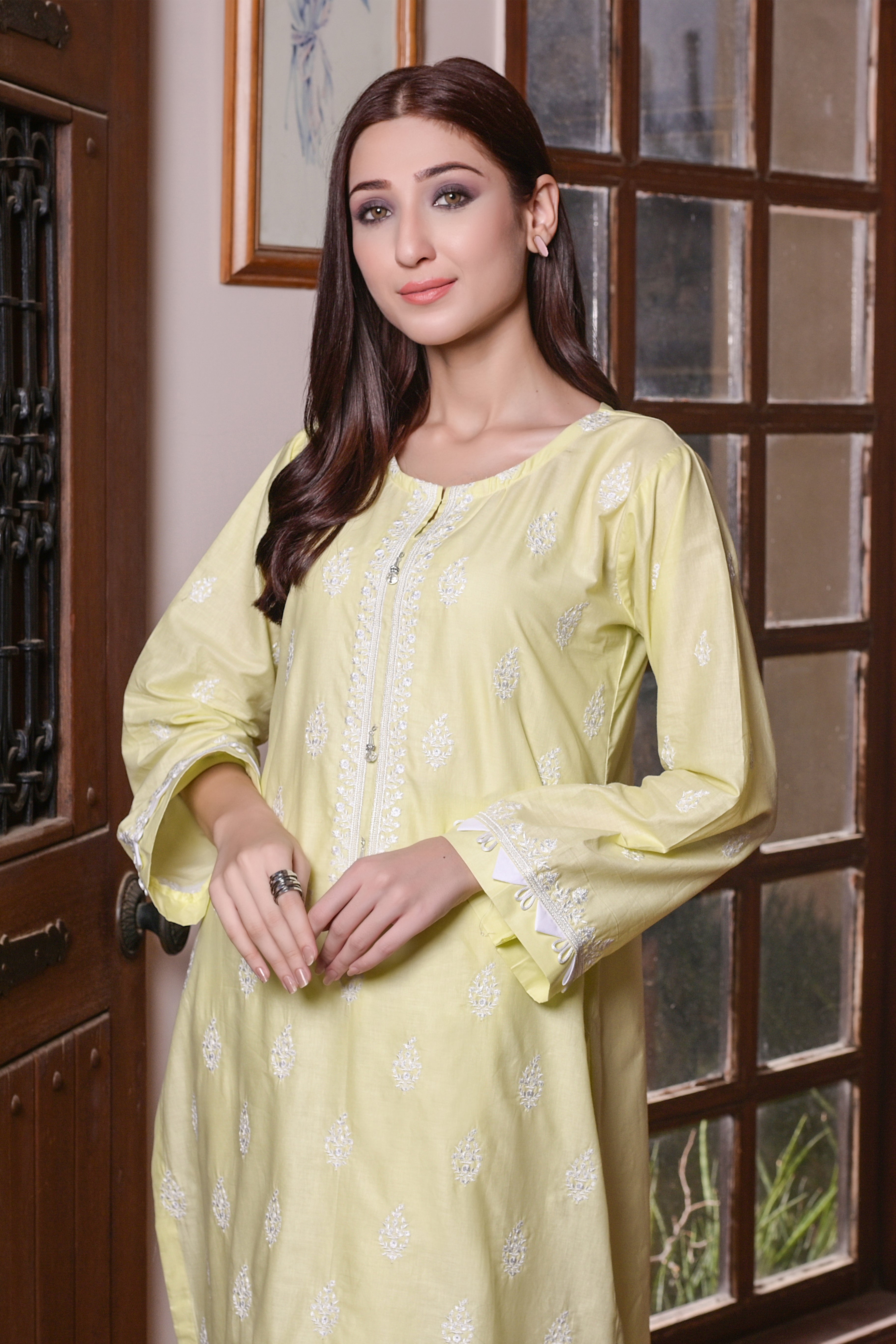 2 Pc Embroidered Cotton-KUW-10074