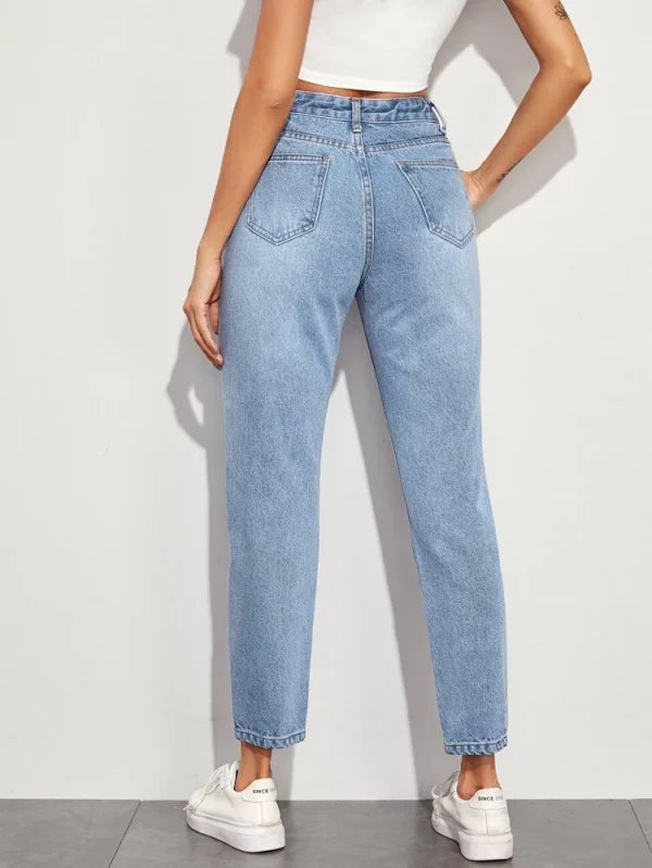 Distressed Mom Jeans