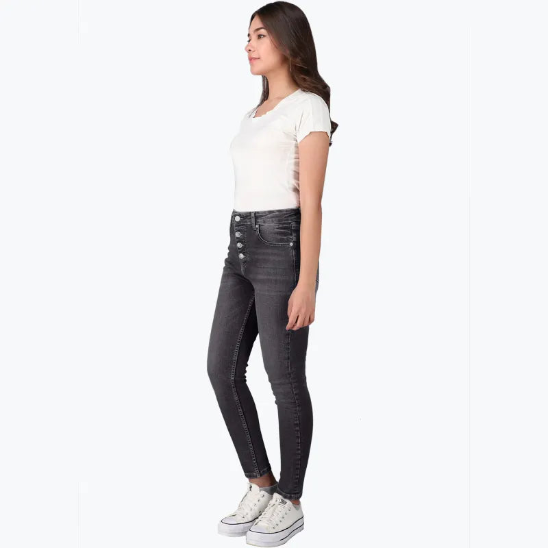 Iris Skinny High Rise Mid Button Down Free Fit