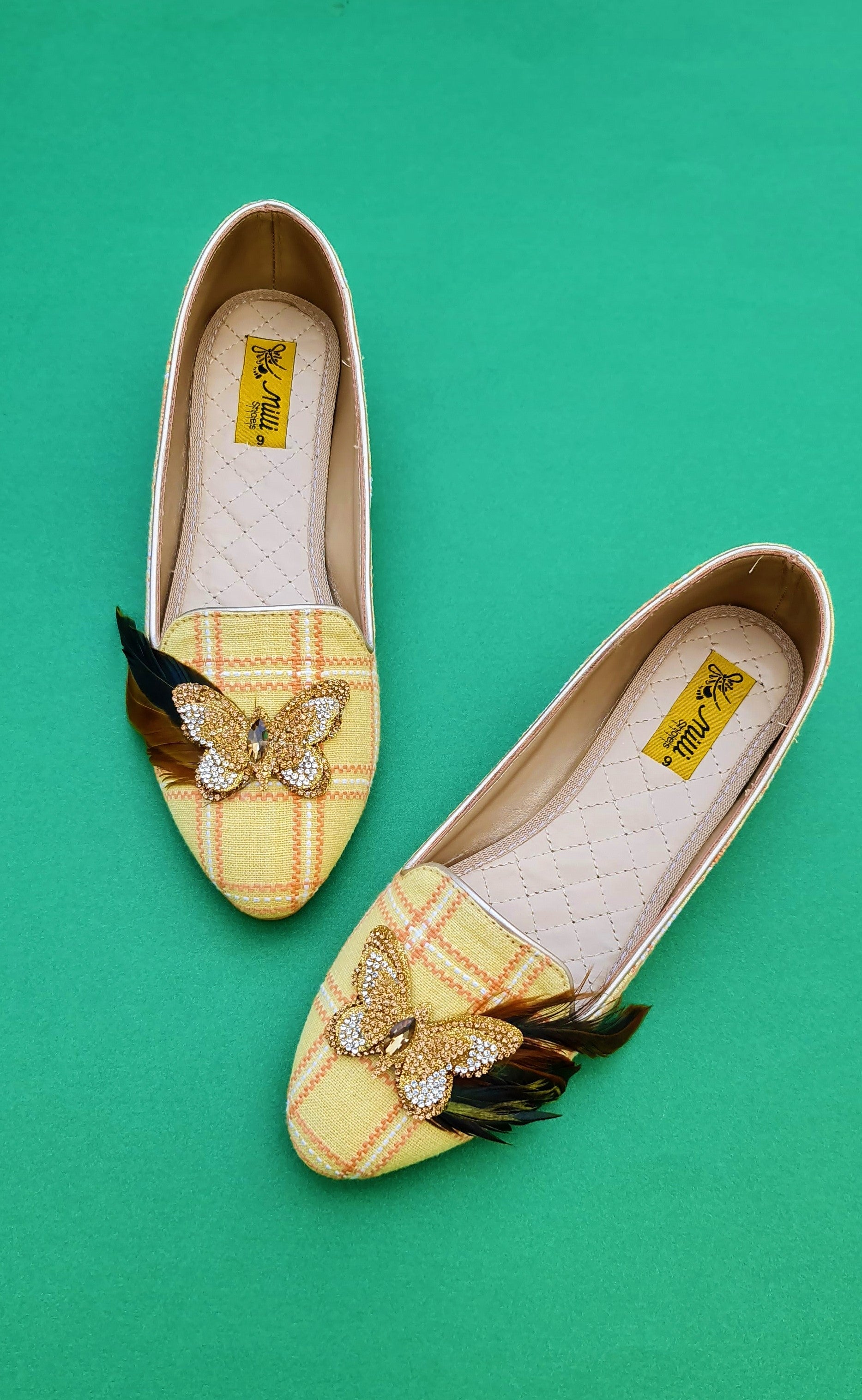 Yellow Synthetic Pumps For Women's