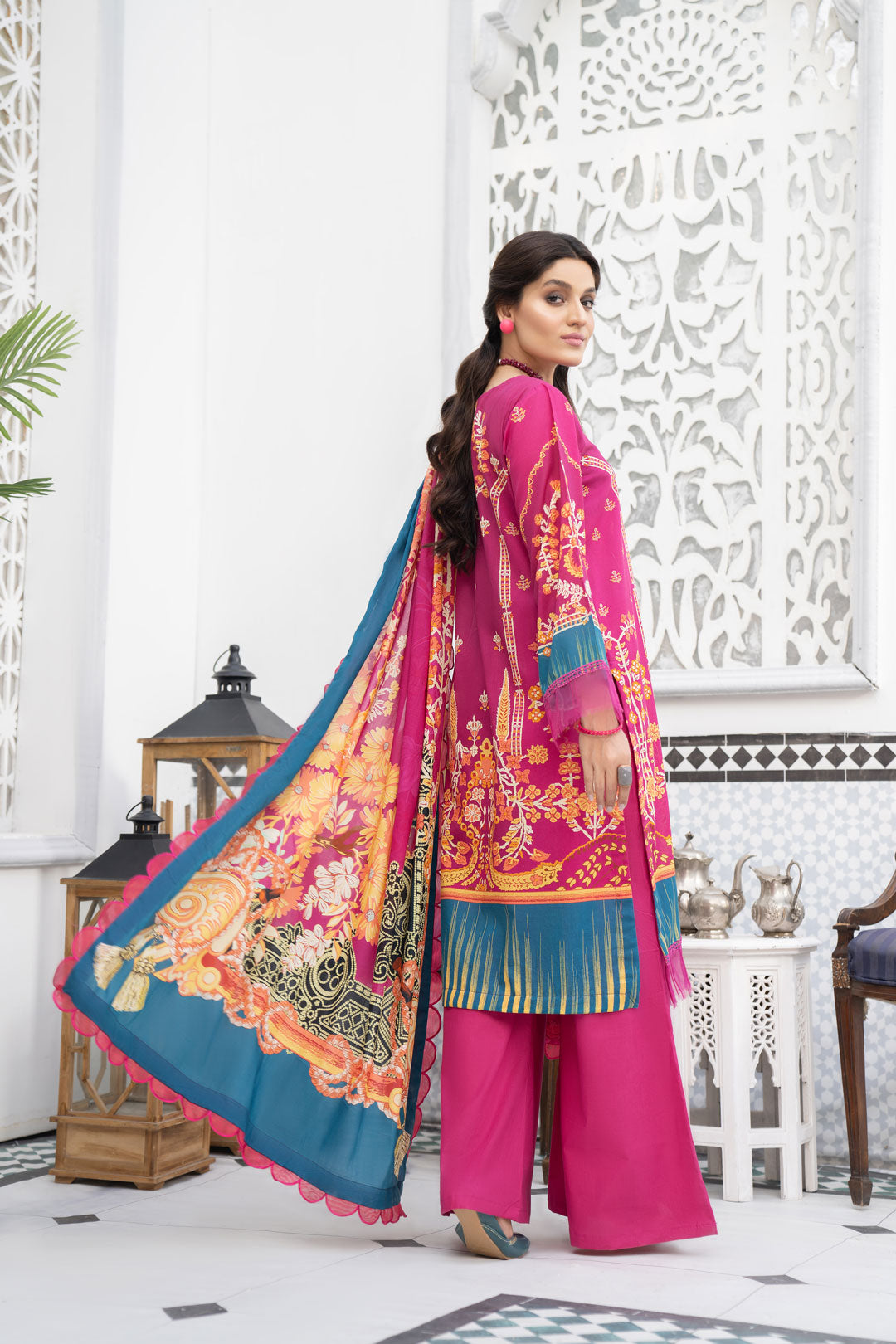 Anabi - Shocking pink - NOORANGI - LAWN COLLECTION 2022