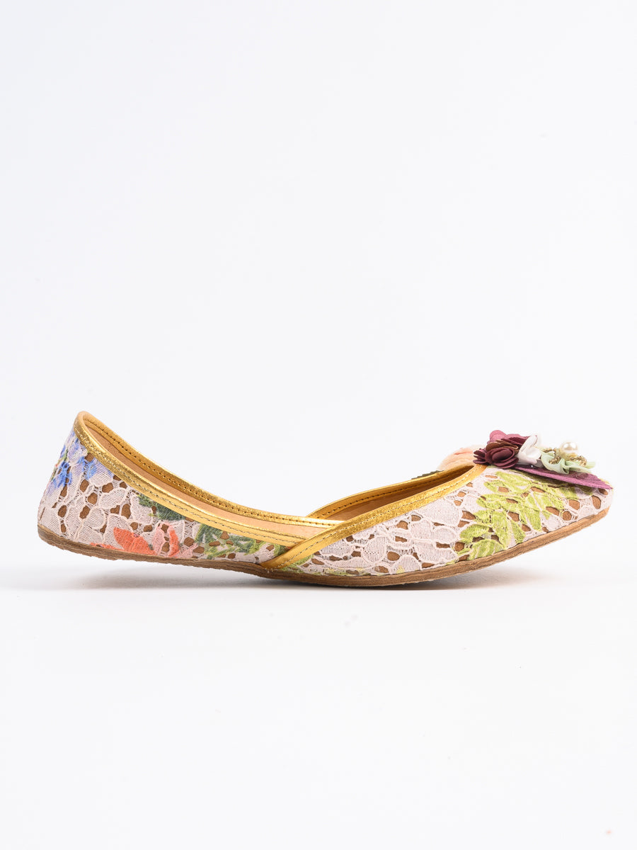 Multi Fancy Floral Khussa For Women’s