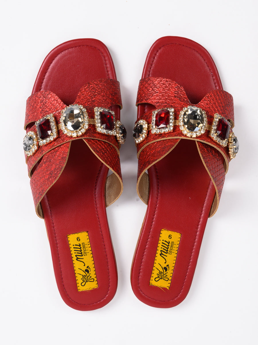 Maroon Fancy synthetic Slippers For Women's