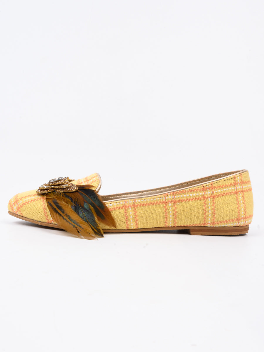 Yellow Synthetic Pumps For Women's