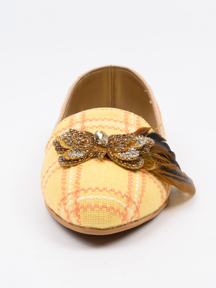 Yellow Synthetic Pumps For Women's
