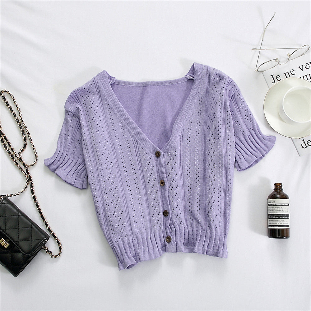 Knitted Button-down Top