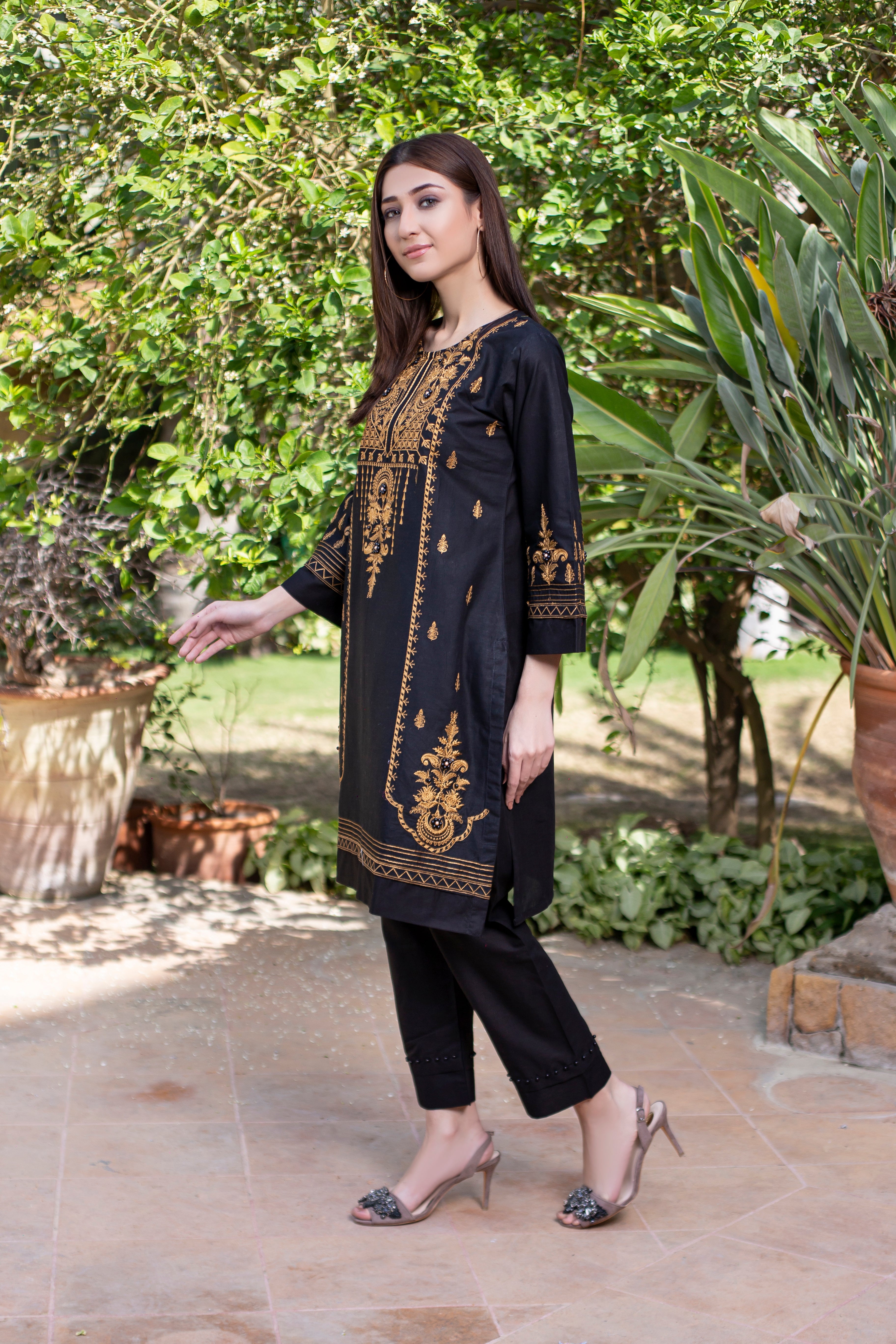 2 Pc embroidered cotton-KUW-10053