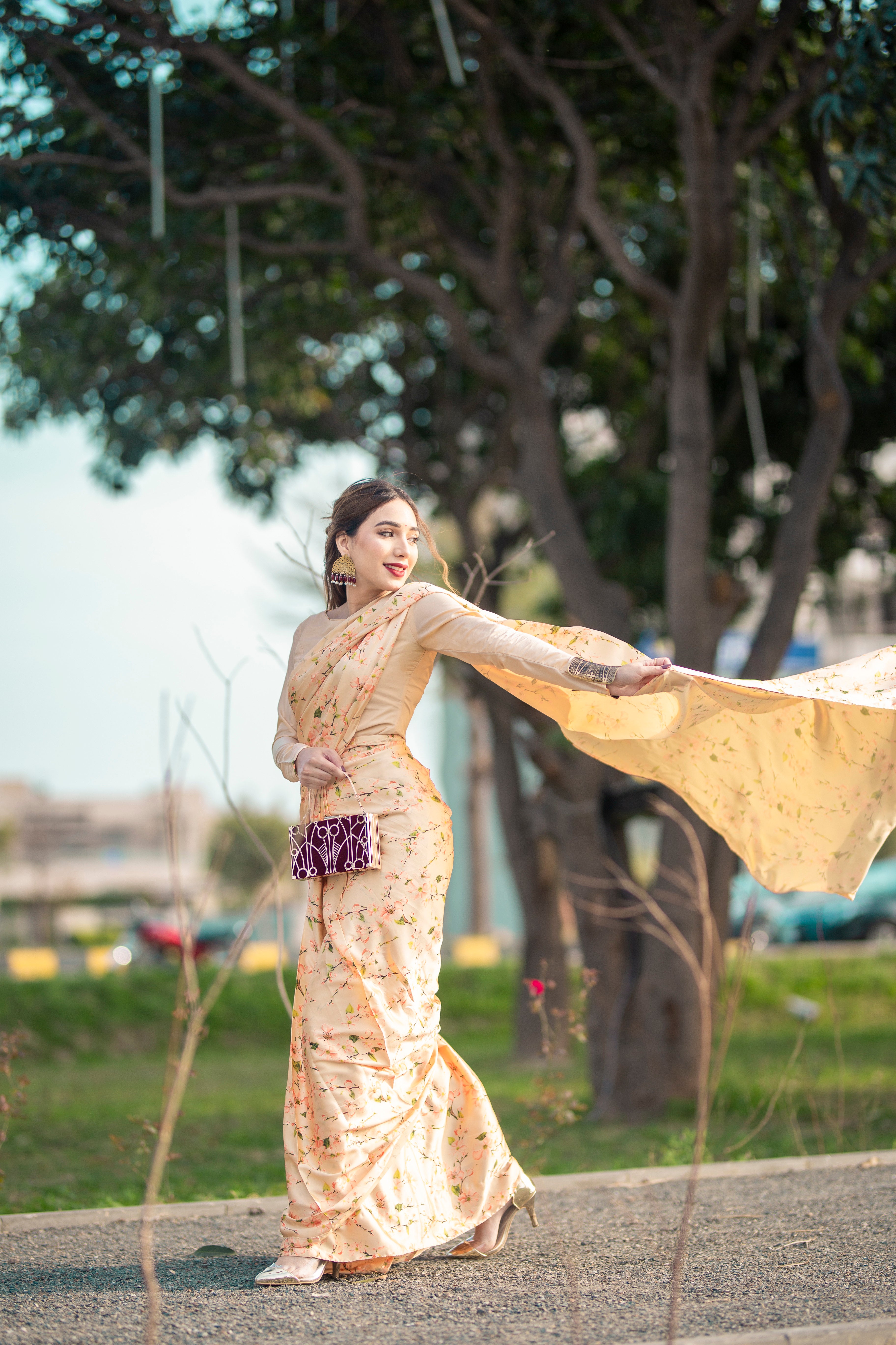 Shiana Gull Printed Silk Saree