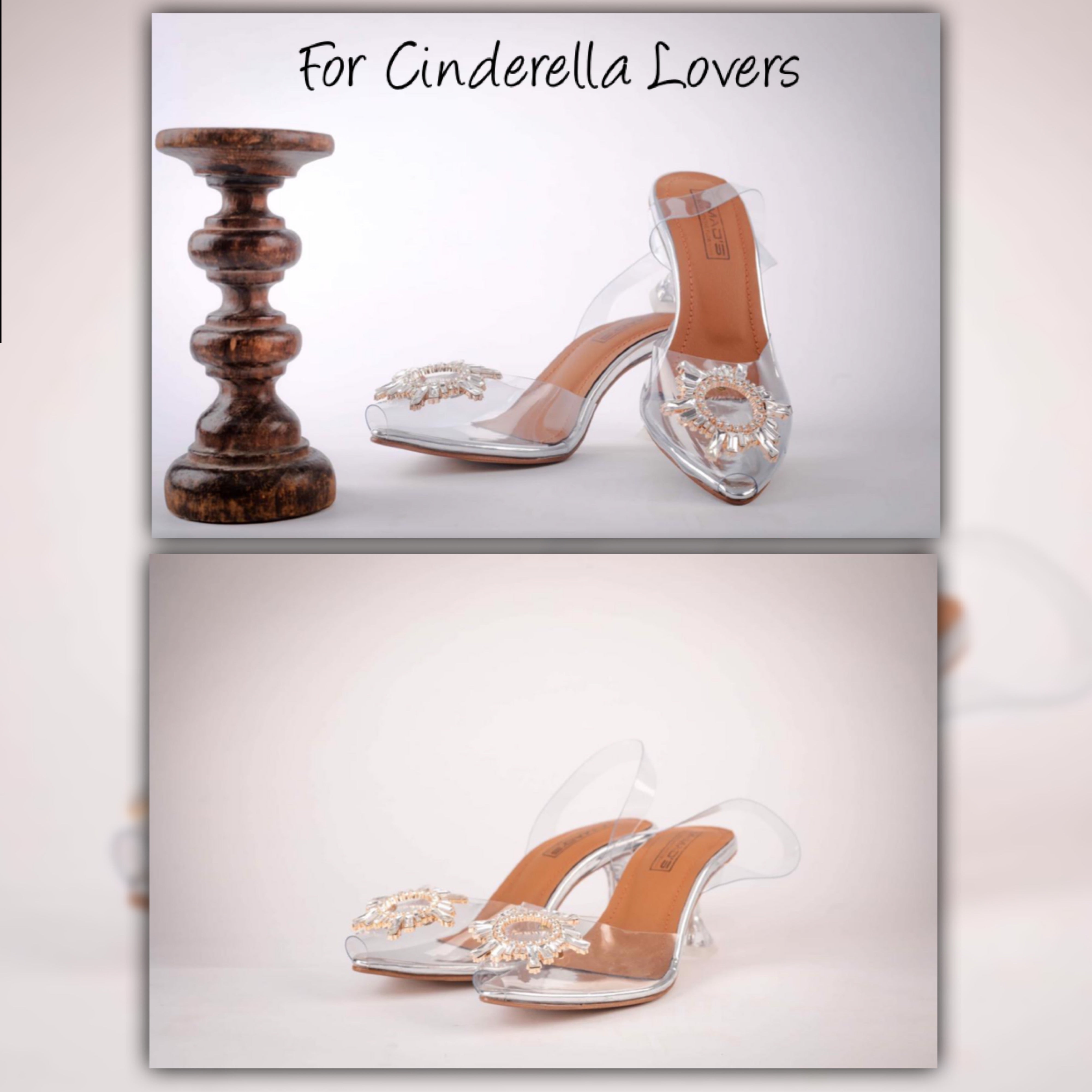 "Step into a fairytale with our enchanting Cinderella heels. These exquisite shoes are inspired by the timeless tale of Cinderella and designed to make you feel like a true princess. Crafted with utmost attention to detail, these heels feature a stunning 