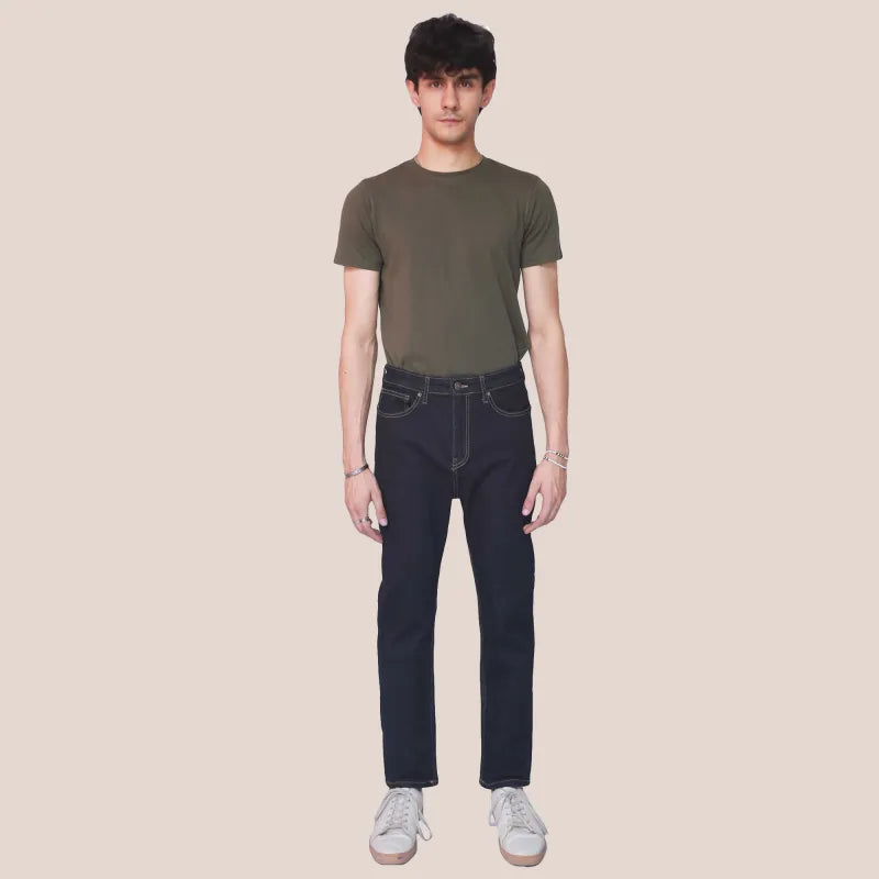James Tapered Leg Raw Blue Jeans