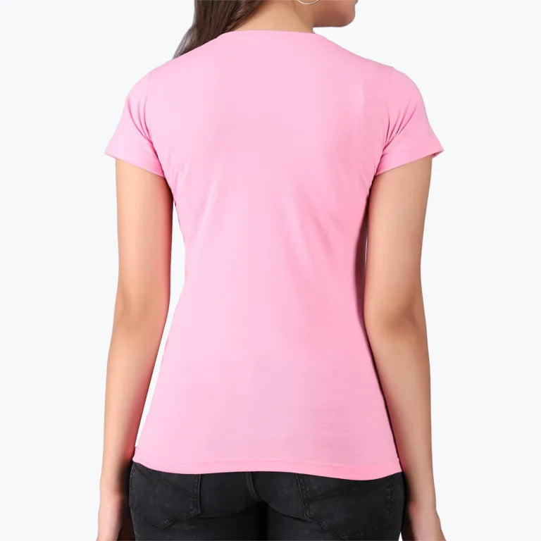 Pink Basic Logo Print T-Shirt