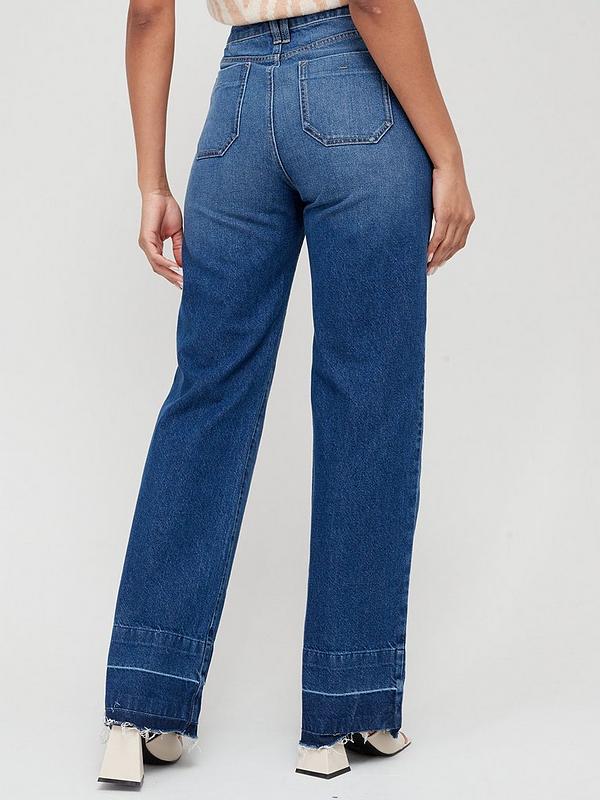Denim wide leg medium blue – the staple jeans