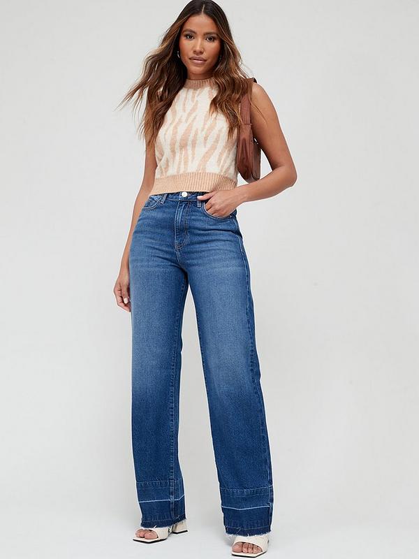 Denim wide leg medium blue – the staple jeans