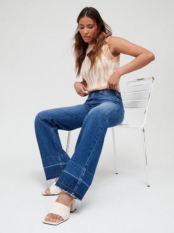 Denim wide leg medium blue – the staple jeans