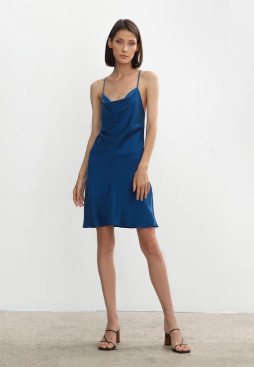 SHORT SLIP DRESS-ROYAL BLUE
